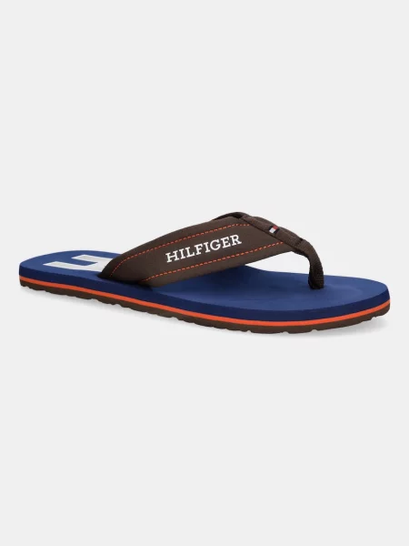 Japonke Tommy Hilfiger TH H PADDED BEACH SANDAL rjava