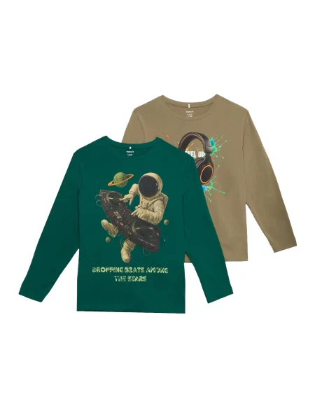 NAME IT Tricou NKMVOTO verde / kaki / oliv negru
