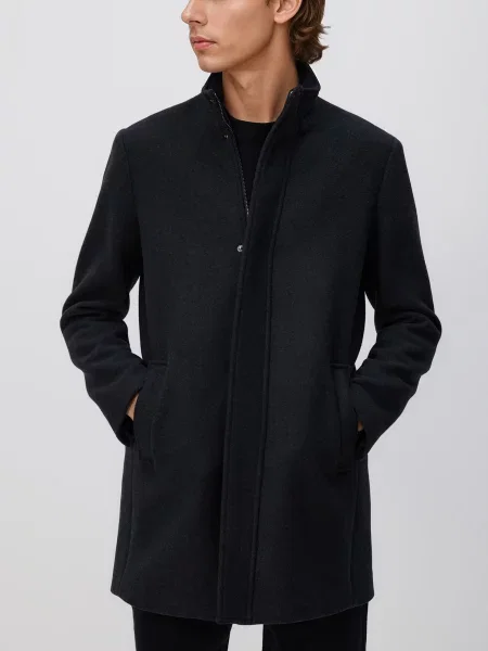 Шерстяное пальто Reserved черное