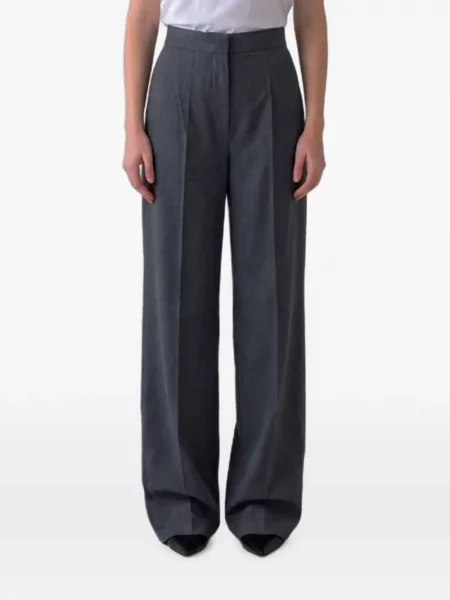 Pantaloni palazzo Max Mara de lână gri