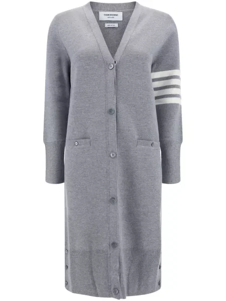 Cardigan Thom Browne din lână merinos gri