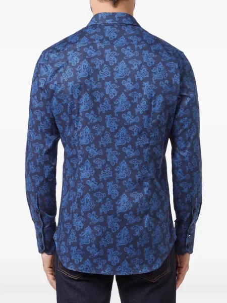 Риза Billionaire с принт с пейсли десен синьо