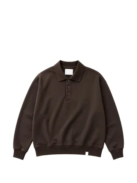 Lung tricou polo Woc maro
