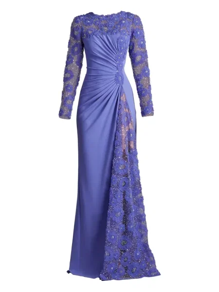 Sukienka Tadashi Shoji z cekinami garniturowa fioletowa