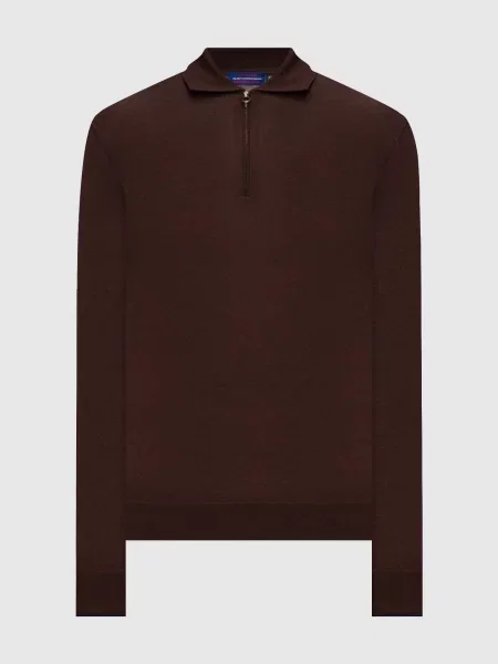 Шерстяное поло Stefano Ricci коричневое
