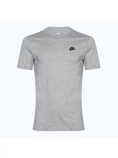 Tričko Nike Sportswear Club dark grey heather/black černé