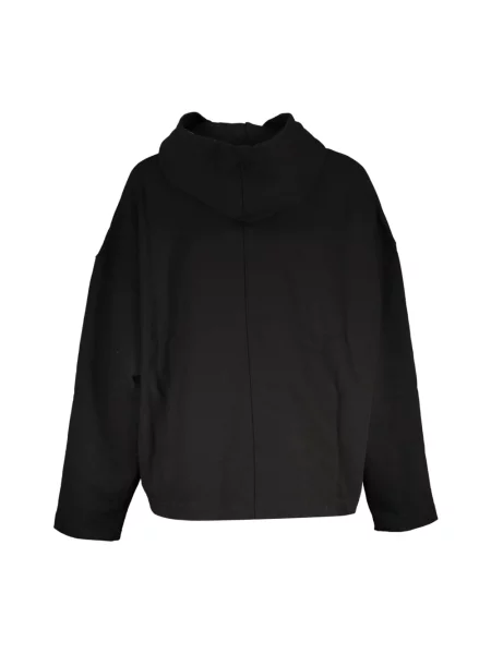 Bluza z kapturem Calvin Klein zamszowa z okrągłym noskiem czarna