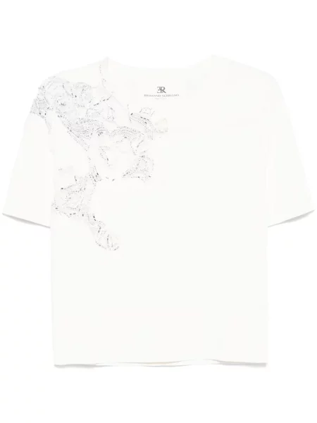Tricou Ermanno Scervino de cristal alb