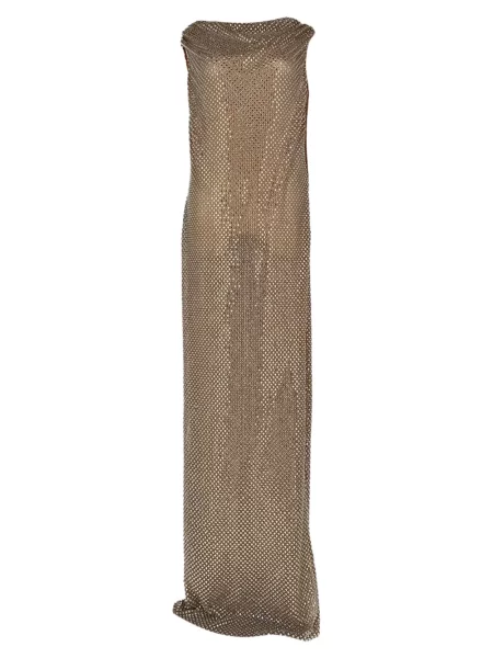 Stras rochie maxi Self-portrait drapată