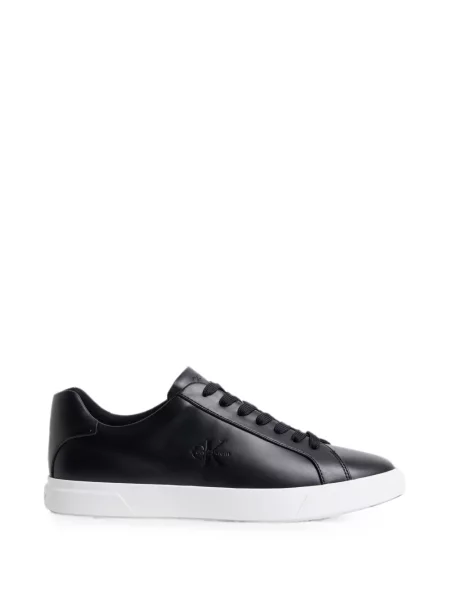 Sneakerși Calvin Klein cu șireturi din dantelă cu autograf negru