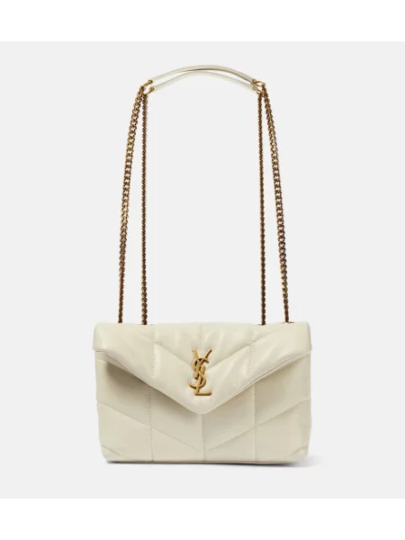 Geanta de piele Saint Laurent din piele alb
