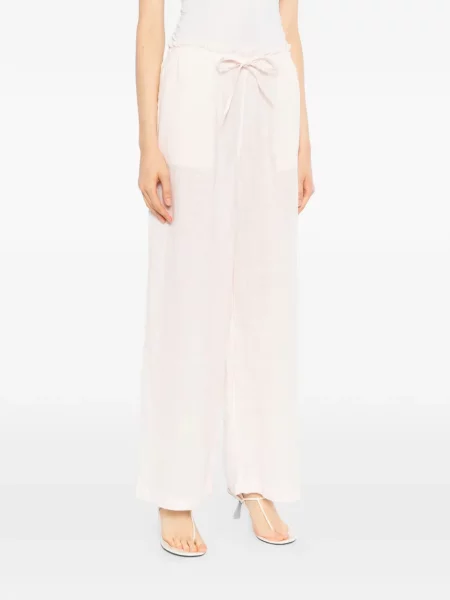 Pantaloni James Perse cu cordon roz