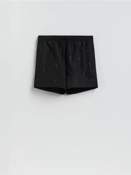 Reserved Pantaloni scurți de plajă cu model negru