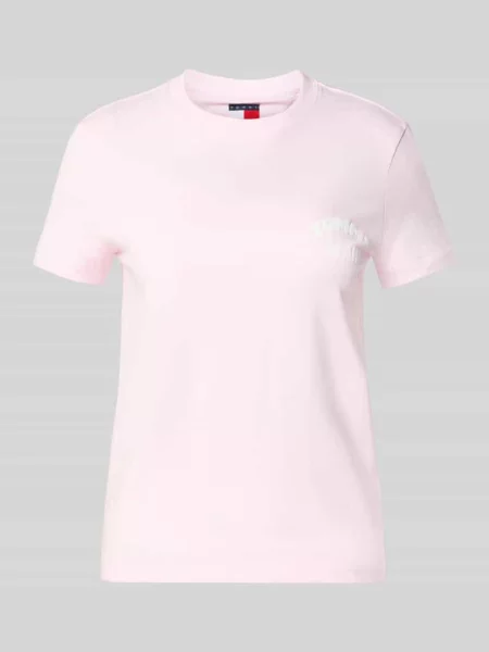 Męski t-shirt o kroju regular fit z czystej bawełny model BUBBLE' Tommy Jeans różowa