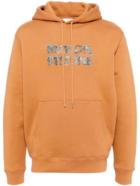 Hanorac cu glugă Maison Kitsune portocaliu