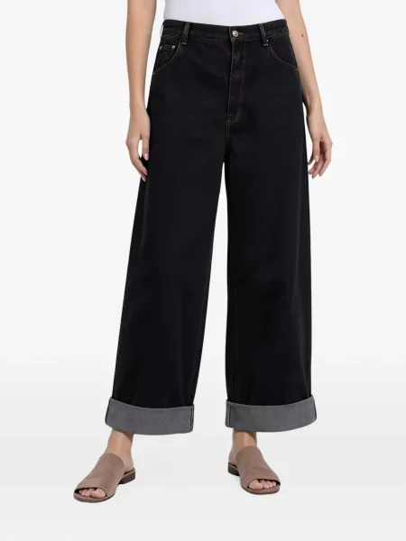 Blugi cu picior larg Brunello Cucinelli negru