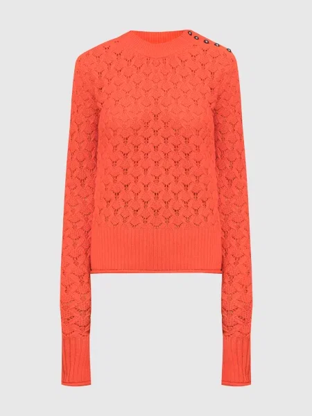 Джемпер Theodor з вовни та кашеміру з ажурною в'язкою Max Mara Sportmax помаранчевий