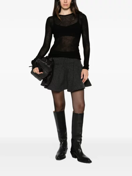 Lung tricou Majestic Filatures negru