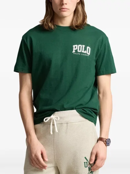 Tricou polo Polo Ralph Lauren cu glugă cu blană cu broderie roșu