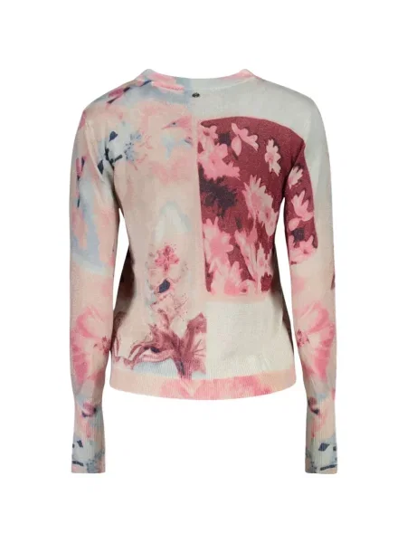 Pulover Desigual cu model floral cu imagine roz