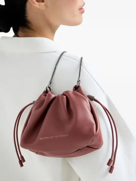 Geantă bucket Brunello Cucinelli roșu