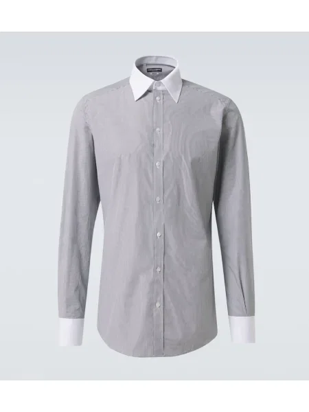 Srajca Dolce&gabbana s črtami poplin črna