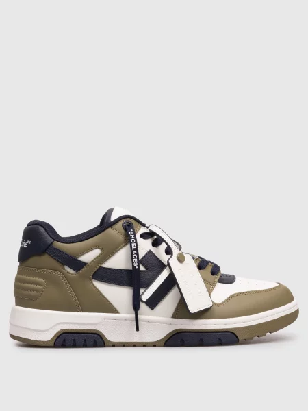 Шкіряні кросівки кольору Out Of Office Off-white хакі