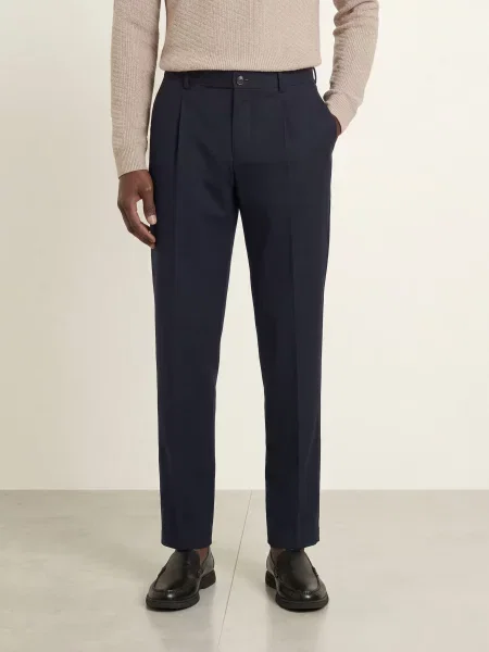 Joop! Oblekové Kalhoty Lexter Loose Fit dark blue modré