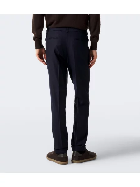 Pantaloni chino Thom Sweeney de lână albastru