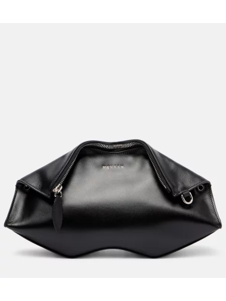 Geantă plic Mcqueen din piele negru