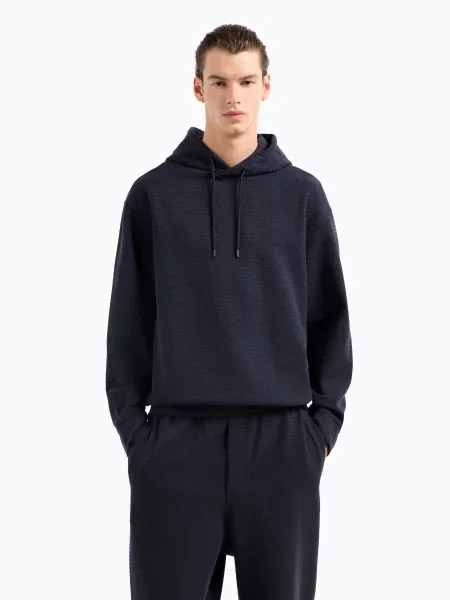 Худи Emporio Armani из лиоцела синее