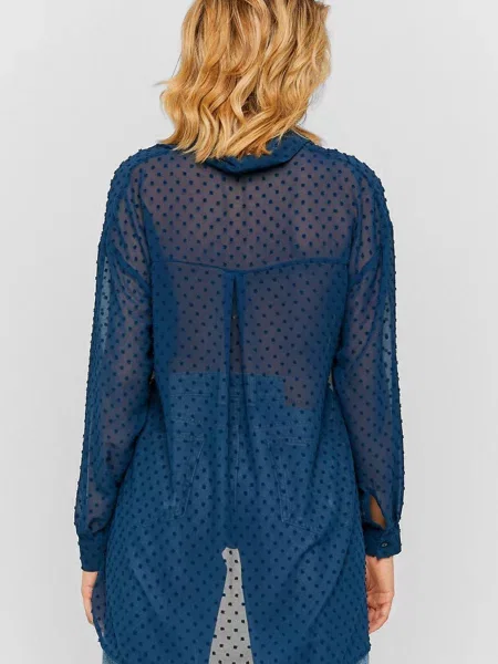 Блузка Tally Weijl в горошек синяя