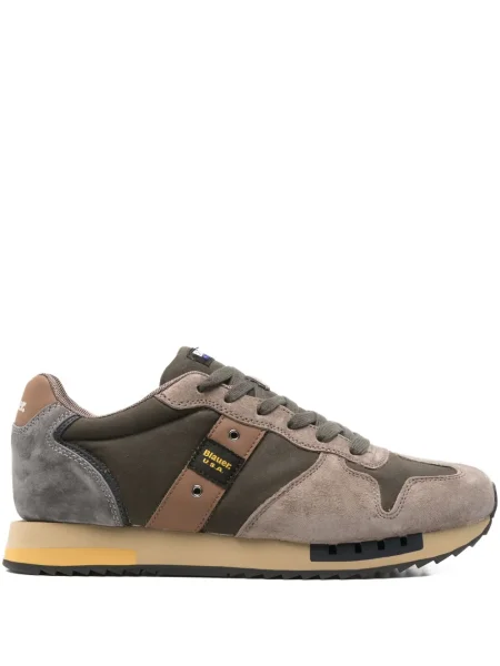 Sneakerși Blauer din piele de căprioară verde