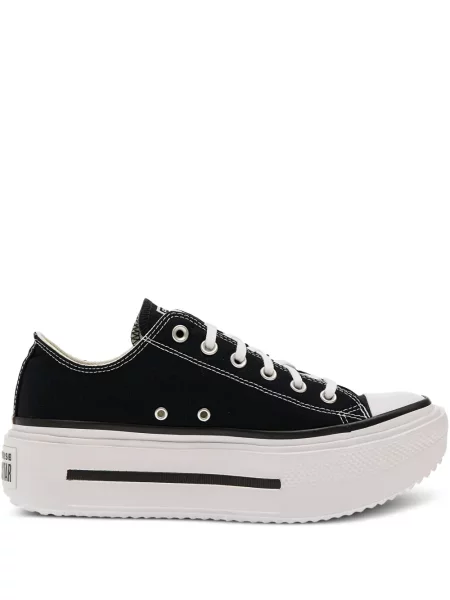 Sneakerși Converse cu broderie cu model floral cu platformă negru