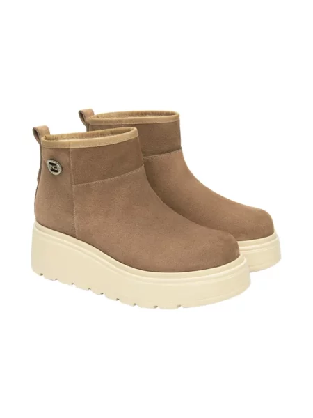 Buty do kostki Nerogiardini skórzane beżowe