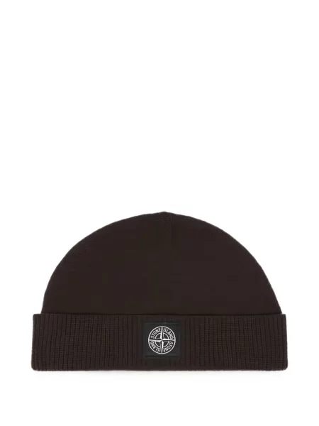 Căciulă Stone Island de lână cu strasuri maro