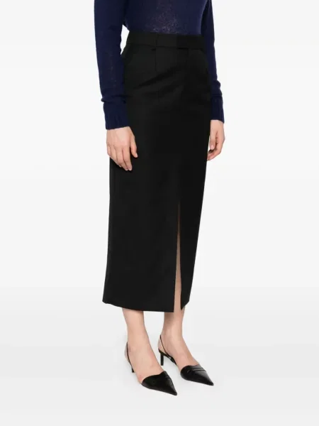 Fustă Anine Bing de lână cu crăpătură negru