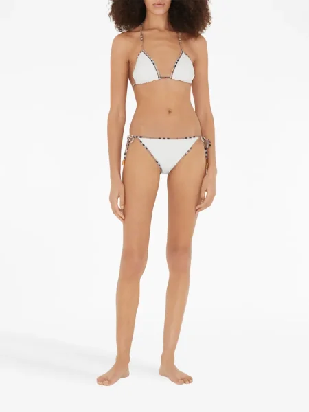 Bikini Burberry w kratę białe