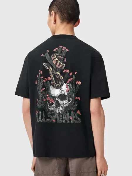 AllSaints tricou oversized pentru bărbați din CACTI negru