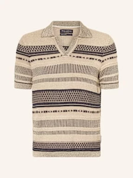 Marc O'polo Úpletová Polokošile béžová/ tmavě modrá béžové