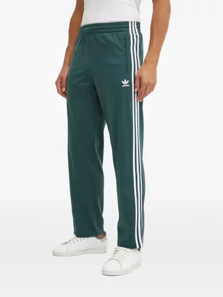 Welurowa koszulka Adidas w paski zielona