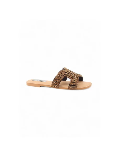 Klapki Steve Madden skórzane brązowe