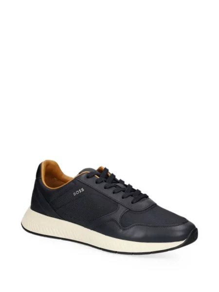 Sneakerși Boss din piele albastru