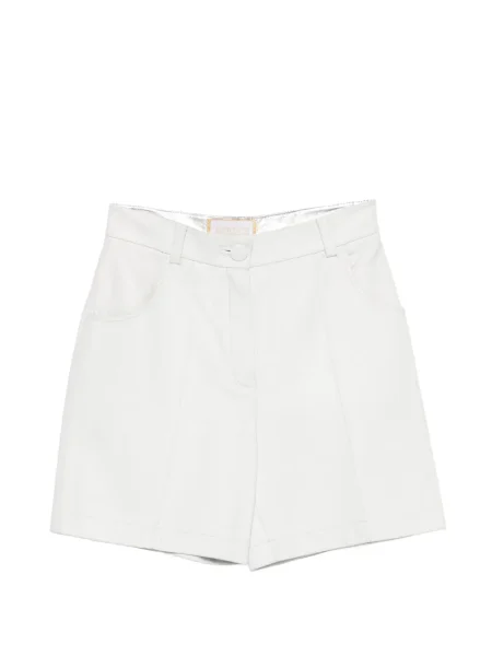 Pantaloni scurți Mitiliane Couture din piele alb