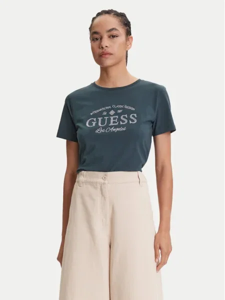 Тениска Guess MARINA дамска синьо