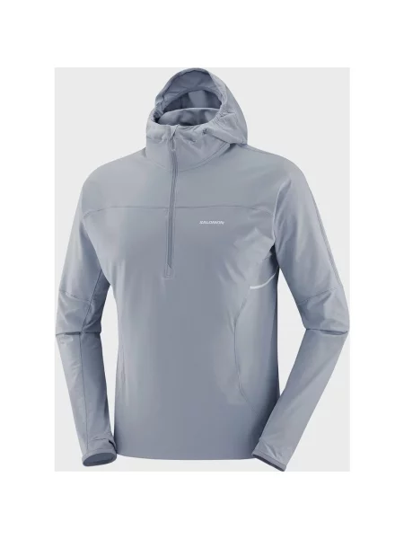 Kurtka z kapturem Salomon Sense Aero Hybrid Half Zip jasna XL szara