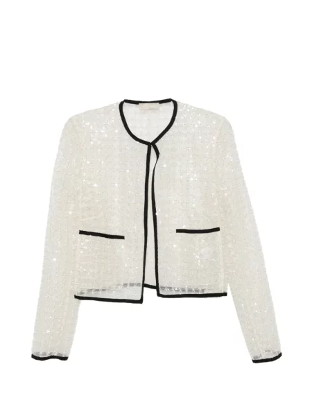 Geacă Elie Saab cu paiete alb