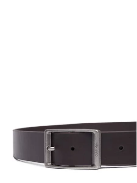 Calvin Klein Pas Casual Round Buckle Tumbled Temno rjava