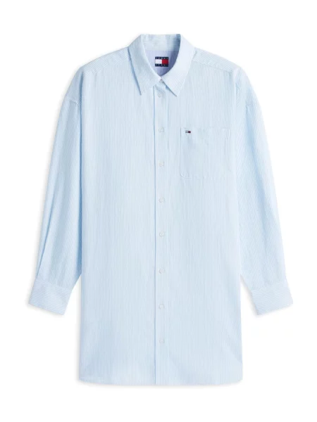 Laneni kavbojska srajca Tommy Jeans modra