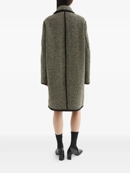 Palton Jil Sander cu model herringbone gri